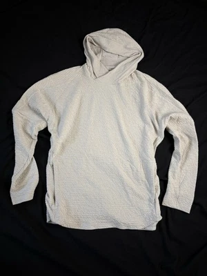 Mens Nike Yoga Textured Hoodie Pullover Pocketd Dri Fit Cream Khaki Medium - Image 1 of 4