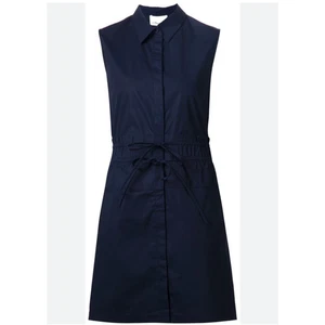 3.1 Phillip Lim Hemdblusenkleid Gr. 4 marine ärmellos Tunnelzug minimalistisch schick Arbeit - Bild 1 von 7