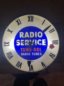 Telechron Radio Service Advertising Clock Vintage - Picture 1 of 5