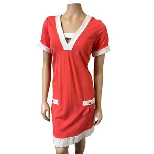 Lilly Pulitzer Dress 6 Sanibel Colorblock Sunset Orange Mini Mod Shift Pockets - Picture 1 of 7