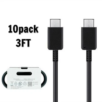 10 PACK OEM 3FT USB C to USB C Fast Charger Cable for Samsung Galaxy S25 S24 S23 - Image 1 of 4