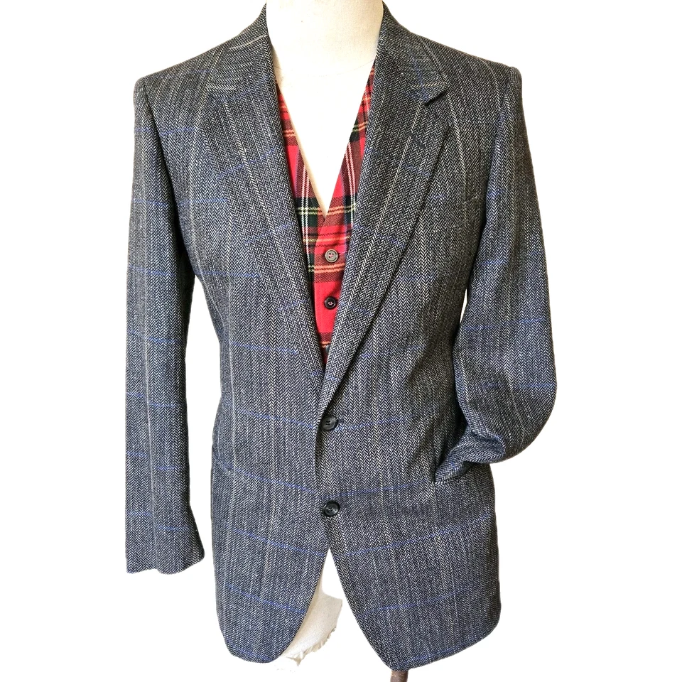 Blazer Lubiam Gris Seda Lana Espiga Ventana Para Hombres 42R Cerruti 1881 Chaqueta Foto 1 de 4