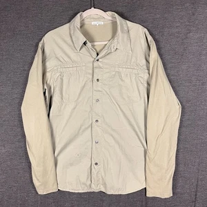 Standard James Perse Button Up Jersey Sleeves Khaki Tan Sz 2 Safari Hunting - Picture 1 of 10