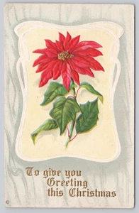 Postkarte mit geteilter Rückseite Weihnachtsgrüße geprägt Weihnachtsstern - Bild 1 von 2