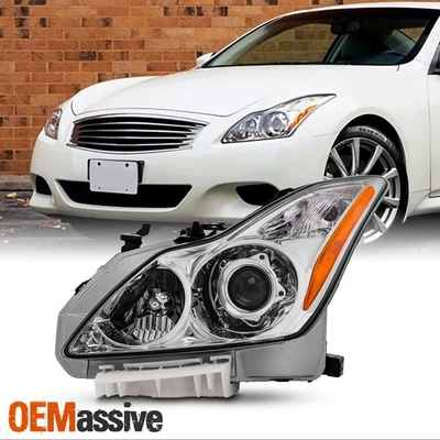 For 2008-2013 Infiniti G37 2014-2015 Q60 Coupe Chrome Headlight Driver Left Side - Image 1 of 4