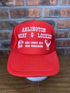 Vintage Arlington Iowa Meat & Locker USDA Beef Deer Processing Foam Snapback Hat - Picture 1 of 7