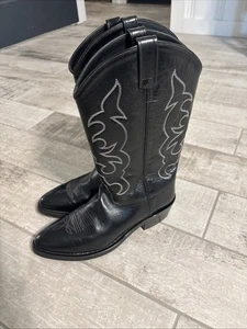 Old West Cowboy Boots Men's Size 10 Width D TBM3010 Black - Picture 1 of 6