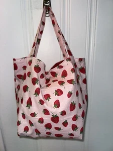 Gefütterte Erdbeere BEUTELTASCHE Einkaufstasche Handarbeit Damentasche HANDMADE Einkaufstasche - Bild 1 von 6