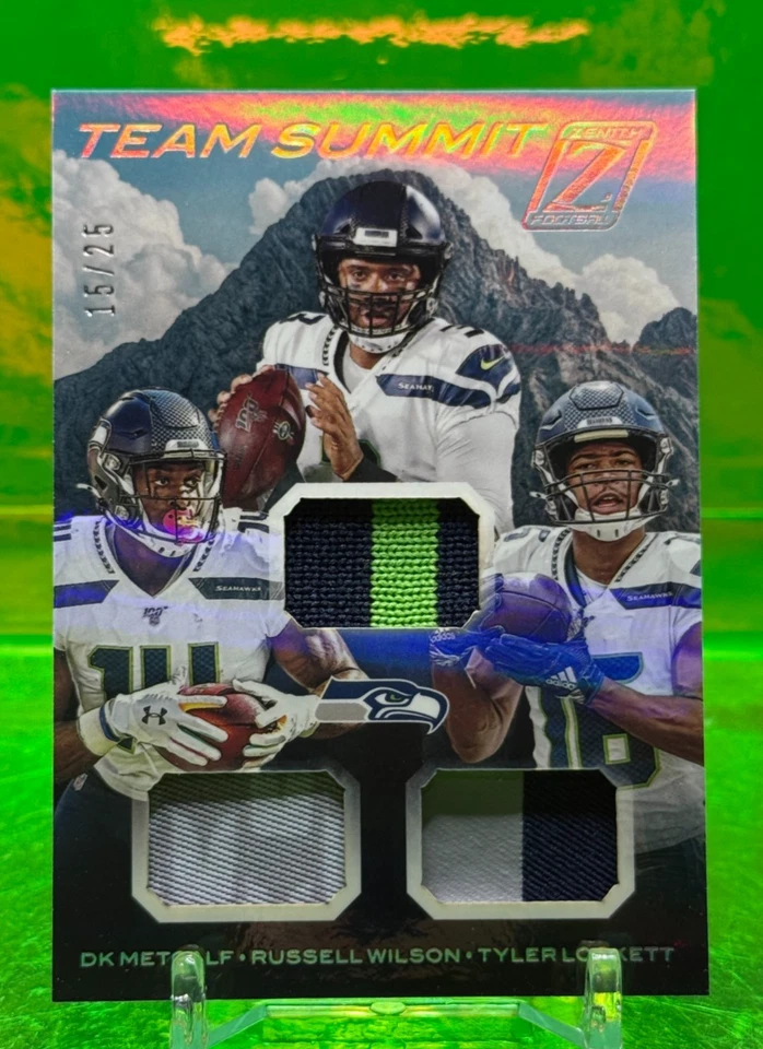 #15/25 2020 PATCH Russell Wilson DK Metcalf Tyler Lockett Team Summit SEAHAWKS - Image 1 of 2