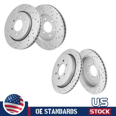 Front Rear Brake Rotors Set of 4 for 2007-2017 Ford Expedition Lincoln Navigator - Image 1 of 4