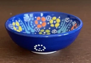 HAND PAINTED BLUE MINI TRINKET - JEWELLERY Ceramic Bowl - Picture 1 of 6