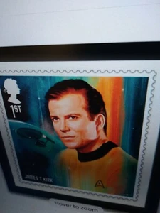 Captain Kirk Framed Print Royal Mail (Print Number #97) Boxed. New condition. - Picture 1 of 3