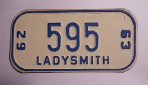 Matrícula de bicicleta Lady Smith de colección Wisconsin 1962-63 - Imagen 1 de 1