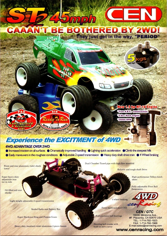 Anuncio impreso de camión CEN ST2 RC RTR decoración de arte de pared 4x4 Foto 1 de 1