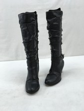 Lower East Side Preto botas de alto joelho com zíper tamanho 5 L1120 Meu