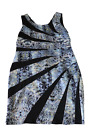 Teaberry Pencil Dress Womens Size 14 Blue Floral Zipper Lined Cotton Party