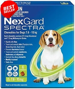 6 pack Spectra for Dogs 7.6-15kg – Flea, Tick & Worm Chewable Tablets - Picture 1 of 12