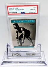 1991 Score Rickey Henderson Dream Team PSA 10 Oakland Athletics As #890 GEM Mint
