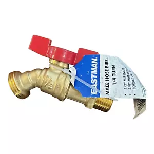 Brass Ball Hose Bibb 1/2" Male NPT Inlet, 3/4" Male NPT Outlet, Lead-Free - Picture 1 of 1