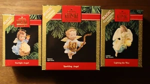 Hallmark 3 Angel Lighted Magic Ornaments. 1990, 1991, 1992 - Picture 1 of 1