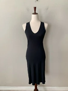 Mini vestido de cóctel Iceberg IceJeans para mujer XS negro con flecos cuello en V sin mangas - Imagen 1 de 6