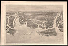 Savannah Georgia Birds Eye View Coast Showing Fleet 1862 Civil War naval print