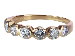 Art Deco 585 Gelb Gold 1,0 ct Diamant Brillant Halb Memory Damen Ring! - Bild 1 von 7