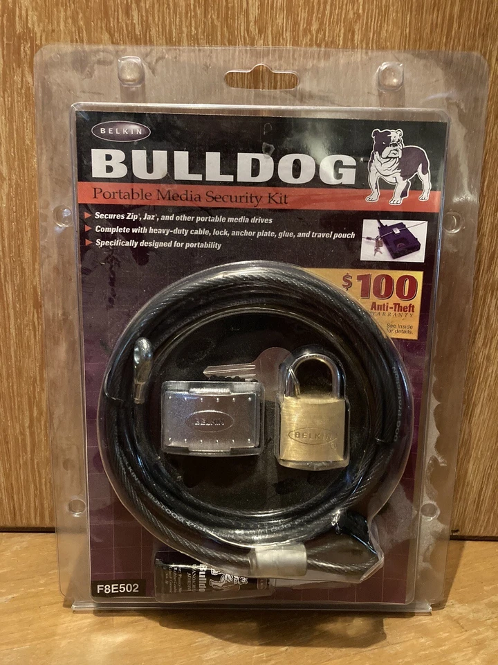 Belkin  Bulldog Portable Media Security Kit #F8E502 Cable Lock Keys Travel NEW - Image 1 of 1