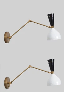 Wall Sconces Italian Adjustable Wall Lamps In Stilnovo Style Wall Light Set of 2 - Picture 1 of 5