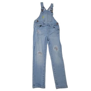 OshKosh B'gosh Vestbak Bib Overalls Kids Size 6X Pants Patches Distressed Denim - Picture 1 of 7