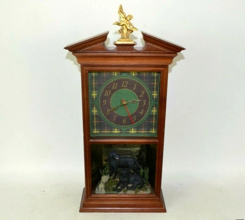 Franklin Mint Black Labrador Clock Sporting Companion by Nigel Hemming 18" Tall Cover