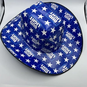 Sombrero vaquero Bud Light cartón 4 de julio con licencia oficial decoración - Imagen 1 de 3
