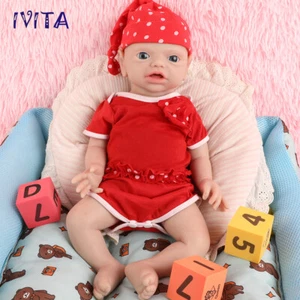 21'' lebensechte große Baby-Vollsilikon-Reborn-Baby-Mädchen-Puppe mit Schnuller - Bild 1 von 12