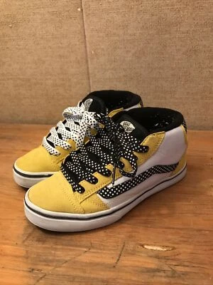 VANS Dollin No Skool 2 Mid Patín Gamuza Amarillo Cuero Superior Mujer’s Talla 7 Foto 1 de 4