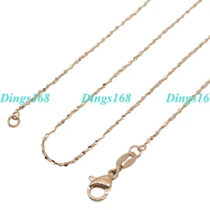 Real 18K Rose Gold Filled 1mm Thin Starry Chain Necklace 16/18"/20"/22"/24" S127 - Picture 1 of 3