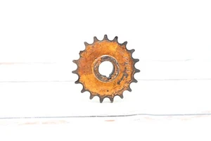 Vintage Yellow Industrial . Iron Wheel Gear Industrial Salvage Fabulous 4.75" - Picture 1 of 7