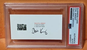 PSA PHIL KNIGHT Autograph Business Card Oregon Bill Bowerman Blue Ribbon Sports - Picture 1 of 3