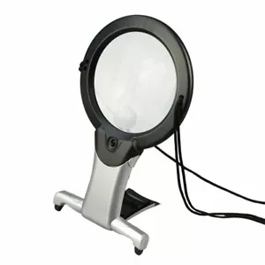 Reading Sewing Hand Magnifier With LED 2x-5x Suspended Desktop Dual Purpose - Picture 1 of 10