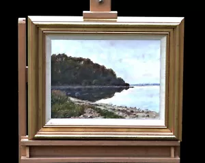 Alfred Gregers-Rasmussen (1904-1994) landsape with lake, oil on canvas painting - Bild 1 von 6