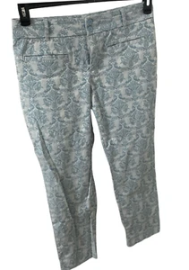 Anthropologie Cartonnier Womens Pants Size 6 Light Blue &White Charlie Ankle - Picture 1 of 9