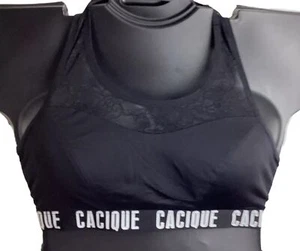 Livi Sport-BH ohne Bügel Low Impact Logo Spitze Lane Bryant schwarz abnehmbares Pad neu ohne Etikett - Bild 1 von 17