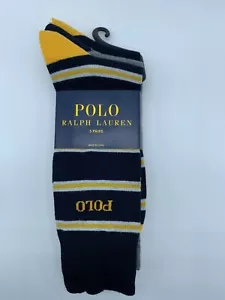 NEW 3 PAIRS MENS POLO RALPH LAUREN CASUAL DRESS SOCKS SIZE 10-13 SHOE SIZE 6-12 - Picture 1 of 30