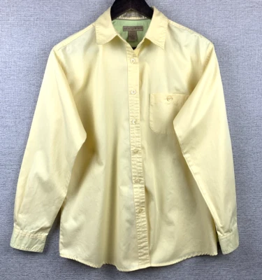 Camisa MOUNTAIN LAKE Botón Frontal Para Mujer Talla Pequeña Amarilla Clásica Preppy Informal Foto 1 de 4
