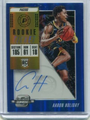 2018-19 Contenders Optic Aaron Holiday Blue RC Ticket Auto Autograph #'d 10/99 - Image 1 of 2