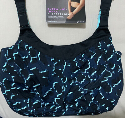 M&S GOOD MOVE Underwired EXTRA HIGH IMPACT  SPORTS BRA SOFT TURQUOISE Size 32F • 15.25€