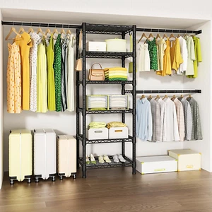 M5 Wall Mounted Clothes Garment Rack, Heavy Duty Closet Storage and Organizer Sy - Picture 1 of 12