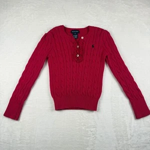 Ralph Lauren Cable Knit Sweater Pink Children Girls 6X - Picture 1 of 6