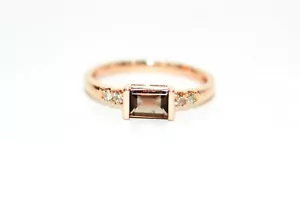 Anillo de diamantes y cuarzo ahumado natural LeVian de oro rosa de 14 quilates de 0,62 tcw con piedras preciosas Estate - Imagen 1 de 12