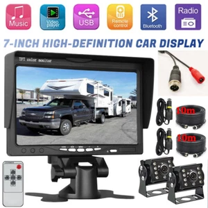 Wired 7" Monitor Reverse Camera Rear View Backup Parking Cam Kit Night Vision UK - Picture 1 of 16