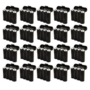 20 BLACK AA AAA BATTERY BATTERY PLASTIC STORAGE CASE HOLDER BOX USA SHIP - Picture 1 of 9